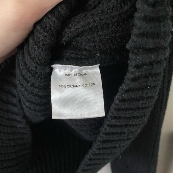 Quince Black 100% Organic Cotton Fisherman Crew Pullover Knit Sweater size M - Picture 12 of 12